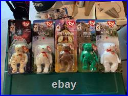 TY BEANIE BABIES MCDONALDS INTERNATIONAL BEARS SET OF 4 NIB errors VERY RARE