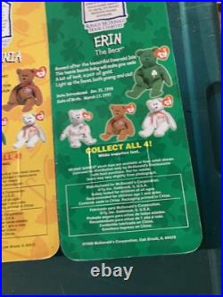 TY BEANIE BABIES MCDONALDS INTERNATIONAL BEARS SET OF 4 NIB errors VERY RARE