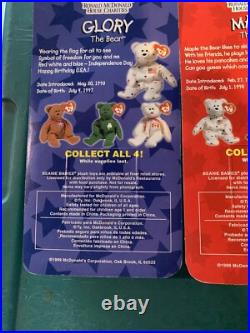 TY BEANIE BABIES MCDONALDS INTERNATIONAL BEARS SET OF 4 NIB errors VERY RARE