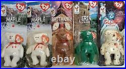 TY BEANIE BABIES set 4 + 1 extra MAPLE! All with RARE ERROR DATE(1993)