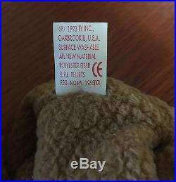 Ty Beanie Baby Curly Bear Retired With Tag Errors Very Rare