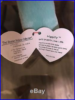 TY BEANIE BABY HIPPITY 1996 Extremely Rare Misprint, With Errors