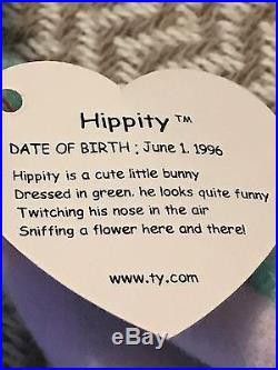 TY BEANIE BABY HIPPITY Hippity 1996-VERY RARE WITH ERRORS