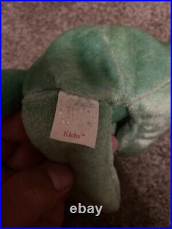 TY BEANIE BABY Incredible Rare Kicks Bear Collectible with Tag Errors 1998