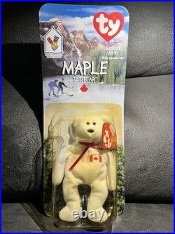 TY BEANIE BABY MAPLE THE BEAR VERY RARE ERRORS 1993 McDONALDS RETIRED, NeverOpen