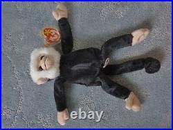 TY BEANIE BABY RARE RETIRED MOOCH MONKEY withTAG ERRORS & HOLOGRAM TUSH TAG