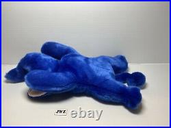 TY BEANIE BUDDY 1998 ROYAL BLUE PEANUT THE ELEPHANT with EAR TAG (ERROR) RARE