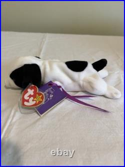 TY Baby Beanie VTG 1993 SPOT WITH ONE SPOT Dog MINT RARE With PURPLE ROSE CARD TY Baby Beanie VTG 1993 SPOT WITH ONE SPOT Dog MINT RARE With PURPLE ROSE CARD