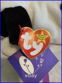 TY Baby Beanie VTG 1993 SPOT WITH ONE SPOT Dog MINT RARE With PURPLE ROSE CARD TY Baby Beanie VTG 1993 SPOT WITH ONE SPOT Dog MINT RARE With PURPLE ROSE CARD