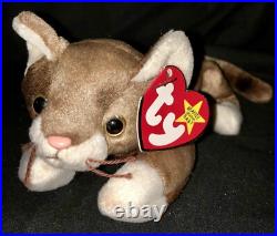 TY Beanie Babie POUNCE DARK NOSE ULTRA RARE! Retired Tag Errors Vintage Collect
