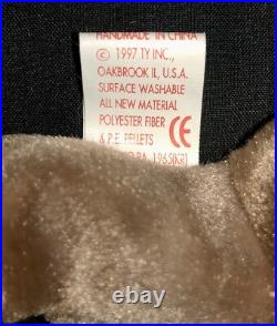 TY Beanie Babie POUNCE DARK NOSE ULTRA RARE! Retired Tag Errors Vintage Collect