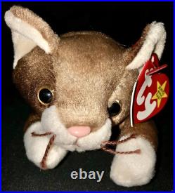 TY Beanie Babie POUNCE DARK NOSE ULTRA RARE! Retired Tag Errors Vintage Collect