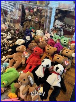 TY Beanie Babies 1993-2000 Lot Of 122 Rare/Mint Dogs Cats Birds Reptiles