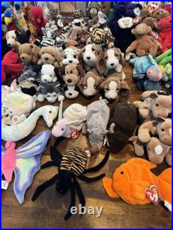 TY Beanie Babies 1993-2000 Lot Of 122 Rare/Mint Dogs Cats Birds Reptiles