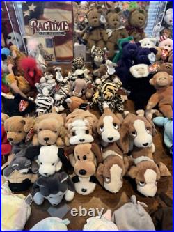 TY Beanie Babies 1993-2000 Lot Of 122 Rare/Mint Dogs Cats Birds Reptiles