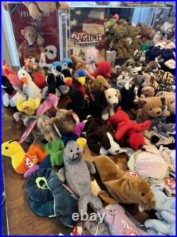 TY Beanie Babies 1993-2000 Lot Of 122 Rare/Mint Dogs Cats Birds Reptiles