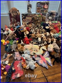 TY Beanie Babies 1993-2000 Lot Of 122 Rare/Mint Dogs Cats Birds Reptiles