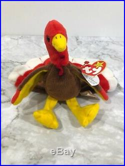 TY Beanie Babies 1996 Gobbles With Swing & Tush Tags Errors, Rare & Collectible
