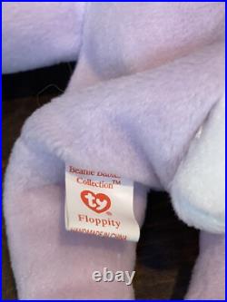 TY Beanie Babies 1996 RETIRED Hippity, Hoppity, Floppity With Rare Errors PVC