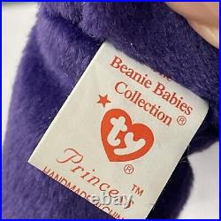 TY Beanie Babies 1997 PRINCESS DIANA Purple Beanie Baby All Tags PE Pellets RARE