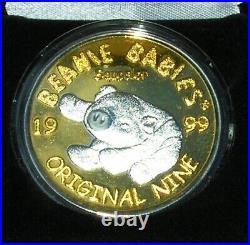 TY Beanie Babies 1999 Ultra Rare SILVER & GOLD Coin Squealer