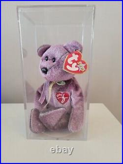 TY Beanie Babies 2000 Signature Bear Purple, Rare, Retired, Mint condition