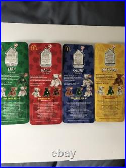 TY Beanie Babies 4 Set Rare Tag Error 1999 McDonald's Erin Britannia Glory Maple