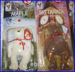 TY Beanie Babies 4 Set Rare Tag Error 1999 McDonald's Erin Britannia Glory Maple