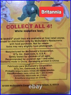 TY Beanie Babies 5 ERRORS each RARE McDonald's International Bears Set Of (4)+1