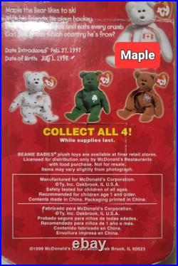 TY Beanie Babies 5 ERRORS each RARE McDonald's International Bears Set Of (4)+1