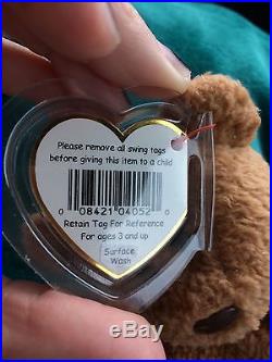 TY Beanie Babies Baby Curly Bear Very Rare With Many Errors (O. B. O.)