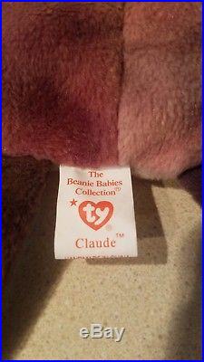 TY Beanie Babies CLAUDE the Crab & PEACE with tag errors 1996 RARE RETIRED