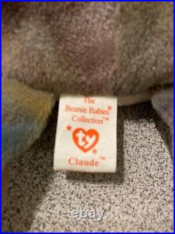 TY Beanie Babies Claude the Crab 1996 Rare Version with Errors #4083