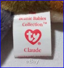 TY Beanie Babies Claude the Crab Rare Version with Errors