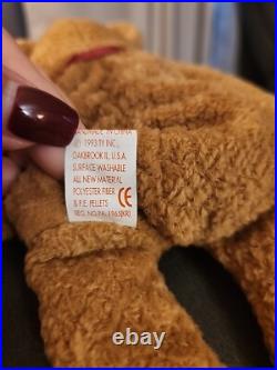 TY Beanie Babies Curly The Bear. VERY RARE with Many Errors. Mint Condition