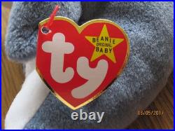 TY Beanie Babies Echo the Dolphin RARE misprint swing tag & tush tag with PVC