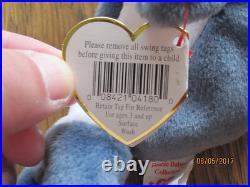 TY Beanie Babies Echo the Dolphin RARE misprint swing tag & tush tag with PVC
