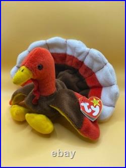 TY Beanie Babies Gobbles Thanksgiving Turkey Original Rare New Mint 1996 PVC