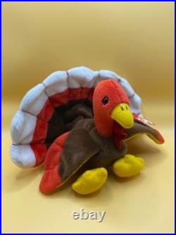 TY Beanie Babies Gobbles Thanksgiving Turkey Original Rare New Mint 1996 PVC