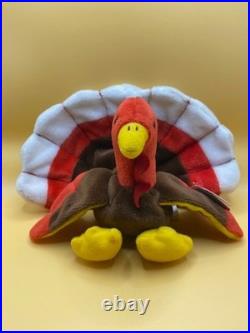 TY Beanie Babies Gobbles Thanksgiving Turkey Original Rare New Mint 1996 PVC