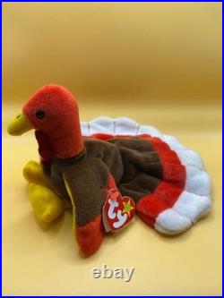 TY Beanie Babies Gobbles Thanksgiving Turkey Original Rare New Mint 1996 PVC