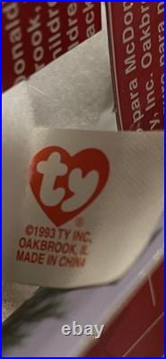 TY Beanie Babies McDonald's International Bears Set Of (4) with Errors RARE NIB