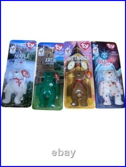 TY Beanie Babies McDonalds Iinternation Bear Set Of 4 New in box! RARE