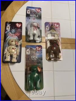 TY Beanie Babies Mcdonalds International Bears Set Of (4) With Errors RARE NIB