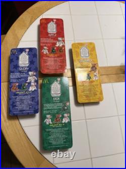 TY Beanie Babies Mcdonalds International Bears Set Of (4) With Errors RARE NIB