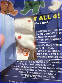 TY Beanie Babies Mcdonalds International Bears Set Of (4) With Errors RARE NIB