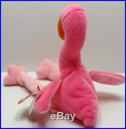TY Beanie Babies Original Pinky Flamingo VTG 1995 Rare With Errors Collectible