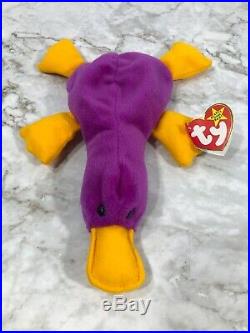 TY Beanie Babies Patti The Platypus 1993 Rare With Tag Errors, Retired PVC