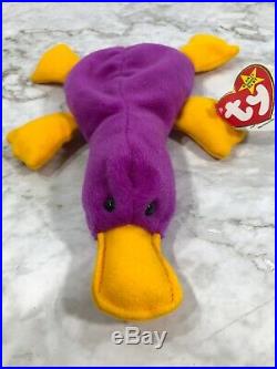 TY Beanie Babies Patti The Platypus 1993 Rare With Tag Errors, Retired PVC