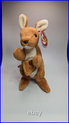 ++ TY Beanie Babies Pouch Kangaroo 1996 RARE, ERRORS Good Retired Baby ++